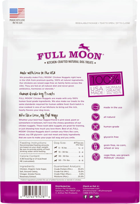 Full Moon Chicken Nuggets Healthy All Natural Dog Treats Human Grade Made in USA 12 oz...