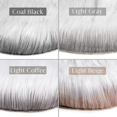 Ashler faux fur rug, Fluffy Shaggy Area Rug Ultra Soft 2 x 3 Feet Sheepskin Fur Rug, Frosted Bottom Black Fuzzy Rug Machine Washable Shag Rug, Nur...