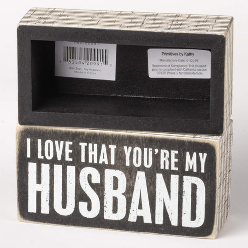 Primitives by Kathy Pinstripe Trimmed Box Sign, 5" x 2.50",Black/White...