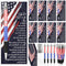 American Flag Ballpoint Pens USA Patriotic Themed Bookmarks Independence Day Souvenirs Gifts Black Gel Ink Ballpoint Pen for Writing and Signing P...