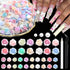 600Pcs Flower Nail Charms and Flatback Pearls,Mixed Size 3D Rose Flowers Nail Charms for Acrylic Nail Supplies Design,White Half Pearls for Nail J...