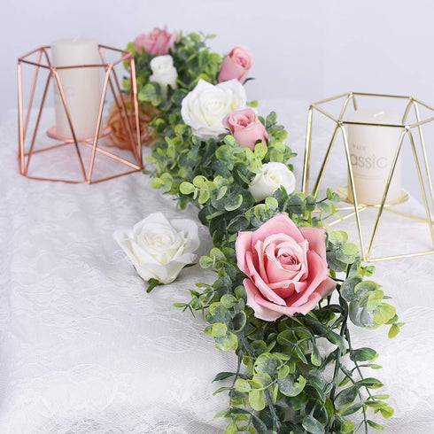 Lvydec 2 Pack Artificial Eucalyptus Garland, Fake Eucalyptus Greenery Garland Wedding Backdrop Arch Wall Decor, 5.5 Feet/Strand Fake Hanging Plant...