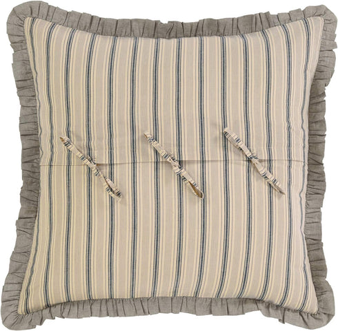 VHC Brands Farmhouse Bedding-Sawyer Mill Tan Fabric Euro Sham, 26x26, Dark Creme White...