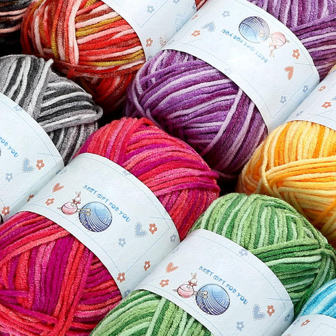 10x50g Multi Color Acrylic Yarn 50g 1750 yards Crochet Yarn Starter kit with Purple Bag for Knitting Crocheting Weaving Adult and Kid Craft Projec...