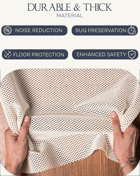 Non-Slip Rug Pad Gripper - 2x3 ft Under Rug Padding for Area Rugs | Enhanced Protection and Cushioning | Secure Carpet Gripper for Hardwood Floors...
