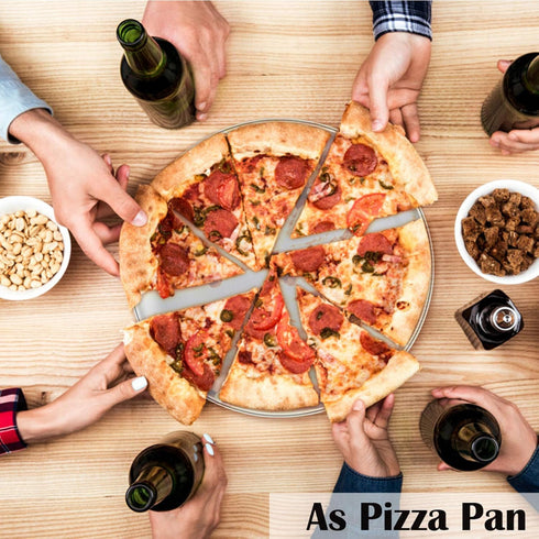 P&P CHEF Pizza Pan Bakeware for Home Kitchen, Stainless Steel Pizza Tray for Baking Pizza, Healthy & Reusable & Easy Clean, Oven & Freezer Safe, 1...