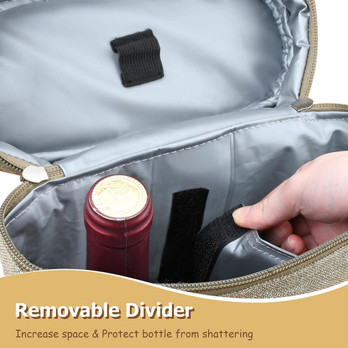 Tirrinia 2 Bottle Wine Gift Tote Carrier - Leakproof & Insulated Padded Versatile Wine Cooler Bag for Travel, BYOB Restaurant, Wine Tasting, Party...