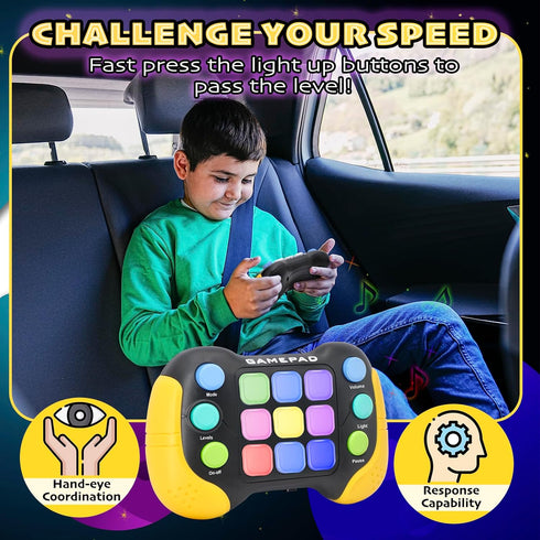 Quick Push Pop Game - 5 Mode Electric Fast Push Handheld Games Sensory Button Light up Toys with 7 Color Lights, Party Toys for Kids Teens Adults ...
