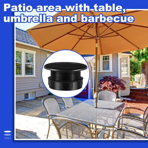 Sadnyy Parasol Umbrella Hole Ring Plug and Cap Set Outdoors Deck Table Hole Cover Insert Thicker Umbrella Plug for Patio Table Yard, Black...