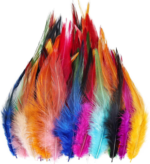 120pcs 5-7" Feathers for Crafts?Saddle Hackle Feather?Rooster Feathers Bulk for Wedding Home Party, Dream Catcher Supplies and DIY Crafts(12 color...