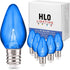 Holiday Lighting Outlet LED Smooth C7 Blue Replacement Christmas Light Bulbs for E12 Sockets, Energy Efficient Commercial Grade, 2 Diode 0.58 Watt...