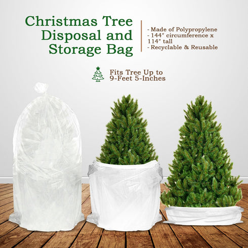 Jumbo Christmas Tree Removal Storage and Disposal Bag – Extra Large Plastic Bags Container to Cover Xmas Trees Up to 9feet 5inch, Heavy Duty, Disp...