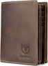 BULLCAPTAIN Genuine Leather Men Wallet Short Design Bifold Wallets Credit Card Holder for Mens (Brown)...