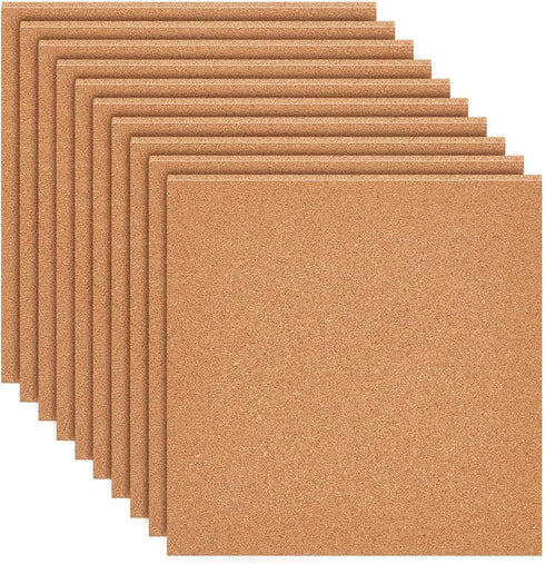 BENECREAT 8 Pack 12x12 Inch Cork Board 3mm Thick Cork Board Tiles Square Cork Tiles Coaster Cork Sheets Tiles for Bulletin Boards, Wall Decoration...