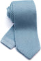 Men's Pointed Knit Tie Necktie Width 2.75 inches Washable Solid Color Sax Blue Light Blue...