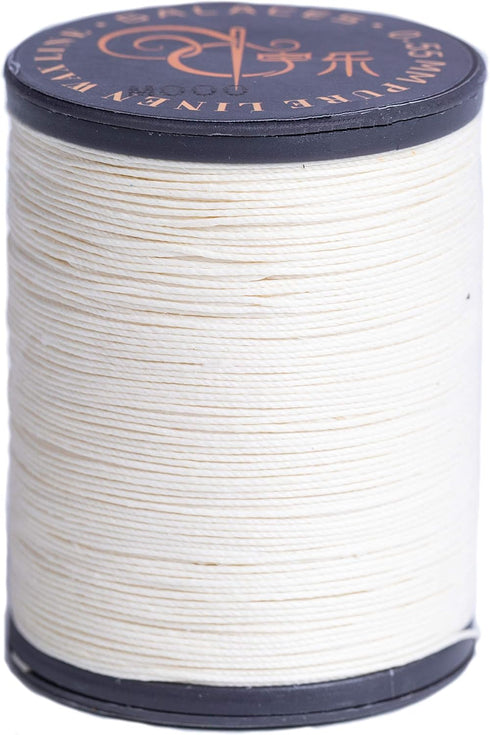 FANDOL 100% Natural Linen Thread Waxed thread for Bookbingding, Leather Sewing, Beading or Macrame (Natural)...