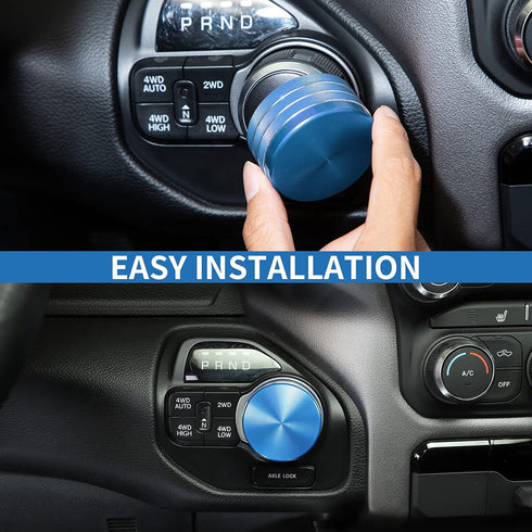 JWWY Gear Shift Shifter Switch Knob Transmission Gear Lever Gearstick Selector Knob Cover Trim for Dodge 2018-2024+ Dodge RAM 1500 Interior Access...