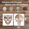 Skull Stencils for Painting On Wood Flame Skeleton Hand Finger Fire Templates for Airbrushing Art Crafts Plastic Reusable Wood Burning Stencils fo...
