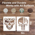 Skull Stencils for Painting On Wood Flame Skeleton Hand Finger Fire Templates for Airbrushing Art Crafts Plastic Reusable Wood Burning Stencils fo...
