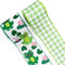 2 Rolls Spring Summer Frog Fabric Ribbons 5 Yards Animal Wired Burlap Ribbons Green Buffalo Plaid Decor Ribbon for Back to School Holiday Party Ha...