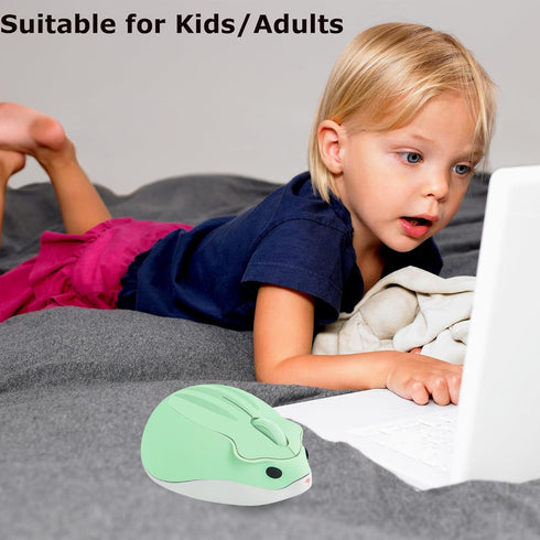 Wireless Mouse Cute Hamster Shape Silent Quiet Click Portable Mobile Fun Travel Optical 1200DPI USB Funny Cool Cordless Mice for PC Laptop Compute...