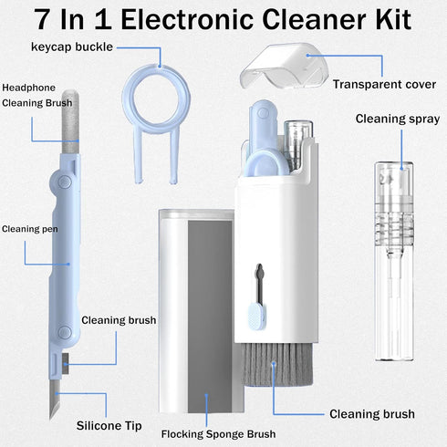 7-in-1 Cleaner Kit for Airpods Headphones,Keyboard Earbuds Case & Computer, Deep Cleaning Tools with Screen Cleaner for Airpods 1/2/3/ Pro, Earpho...