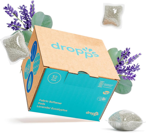 Dropps Laundry Fabric Softener Pods, Lavender Meadow (32 Count) - Laundry Additive for Softening & Protection - HE Compatible Mineral Based Ingred...