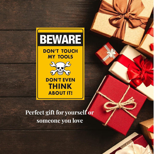 Funny Beware of Dog Sign Private Property No Trespassing Warning Signs, Beware don't touch my Tools, Yard Sign Garage Farm Garden Wall Decor Sign ...