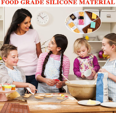 12-Cavity Silicone Break Apart Chocolate Moulds,Silicone Square Mold,Non-Stick Candy Chocolate Bar Mold,Reusable Candy Protein Silicone Chocolate ...