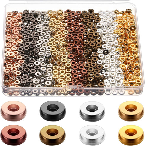 800 Pcs 6mm Flat Gold Beads Flat Round Spacer Beads for Bracelets Making Round Rondelle for Jewelry Making Spacer for Necklaces DIY(Mixed Color)...
