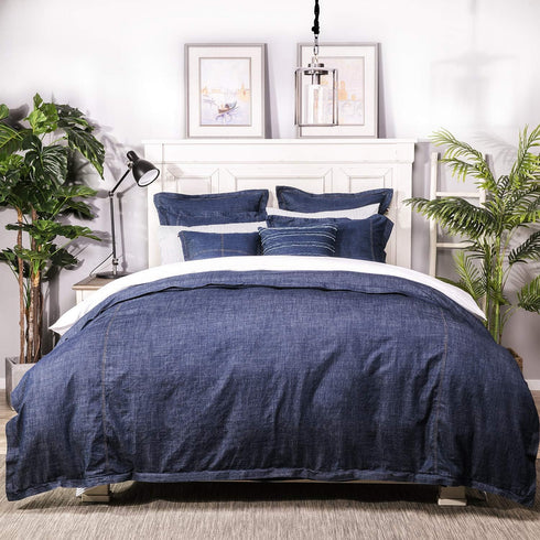 Elegant Life Home 100% Cotton Washed Pillow Case Soft Denim Standard Pillow Sham 20'' x 26'' (1 pc, Dark Blue)...