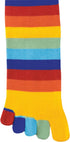 The Paragon - Rainbow Striped Toe Socks Pair – Colorful Striped Pattern Comfort Novelty Style Footwear...