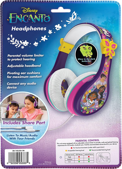 eKids Disney Encanto Headphones for Kids, Wired Headphones Includes Headphone Splitter...