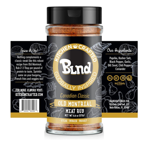 Kitchen Crafted - BLND Canadian Classic Old Montreal Meat Rub, Seasonings and Spices for Cooking Steak Meat and More, Use as Steak Seasoning or Ch...