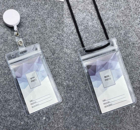 Vertical ID Badge Holders Sealable Waterproof Clear Plastic Holder, Fits RFID/Proximity/Badge Swipe Cards or Credit Card (6Pcs, Vertical)...