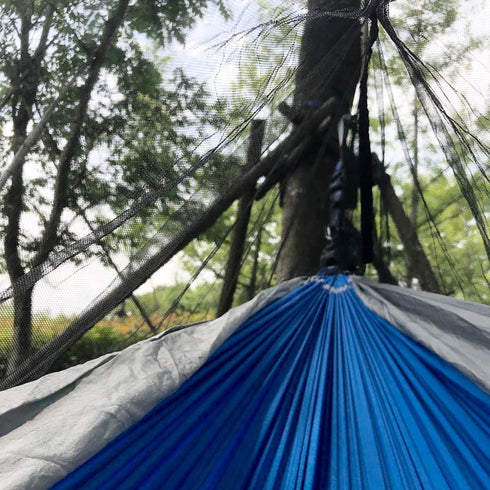 Hammock Bug Mosquito Net XL 11x4.6FT No-See-Ums Polyester Fabric for 360 Degree Protection Dual Sided Diagonal Zipper for Easy Access Fits All Ham...