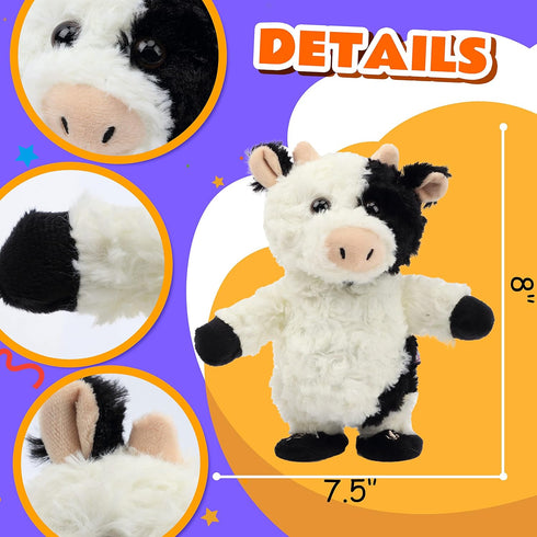 Easfan Walking Cow Repeats What You Say Stuffed Animal Talking Singing Barking Electric Interactive Plush Toy Funny Cattle Birthday for Kids Toddl...