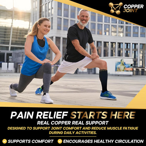 CopperJoint Copper Compression Socks for Women & Men - Diabetic Socks, Improves Circulation, Reduces Swelling & Pain - For Nurses, Running, & Ever...