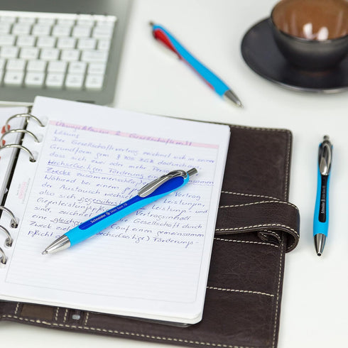 Schneider Slider Rave XB (Extra Broad) Ballpoint Pen, Refillable + Retractable, 1.4 mm, Light Blue Barrel, Blue Ink, Blister Pack of 1 Pen (73253)...