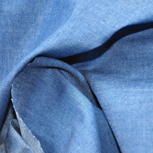 Indigo Blue 4.8 oz 100% Cotton Denim Chambray Fabric,56 Inches Wide, by The Yard...