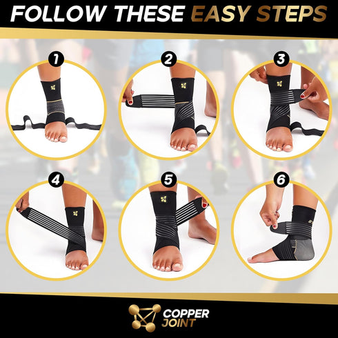 Copperfit Compression Ankle Brace for Women Support, Durable Design Foot and Ankle Support for Women & Men Ideal to Support for Sports, Running, C...
