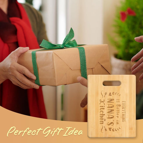 Nana's Kitchen Custom-Engraved Bamboo Cutting Board – A Personalized and Unique Mother’s Day or Christmas Gift for Grandma from Granddaughter or G...