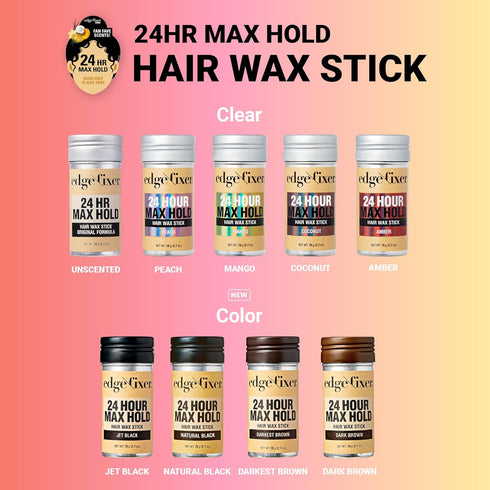 Red by Kiss Hair Wax Stick 24HR Max Hold Edge Fixer Edge Control Pomade Non-Sticky, Non-Oily Flake Free Hair Styling Wax 2.7 oz. (Natural Black)...