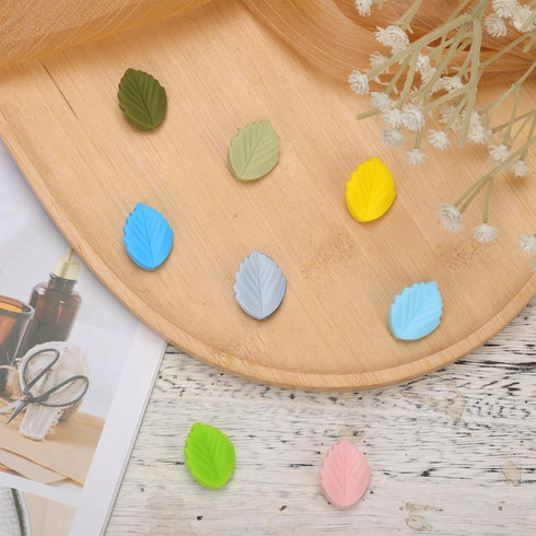 8pcs Knitting Needle Stoppers, Cute 8 Colors Leaf Knitting Needle End Caps Silicone Knitting Needle Tips Stoppers Knitting Needle Tip Covers Sewin...