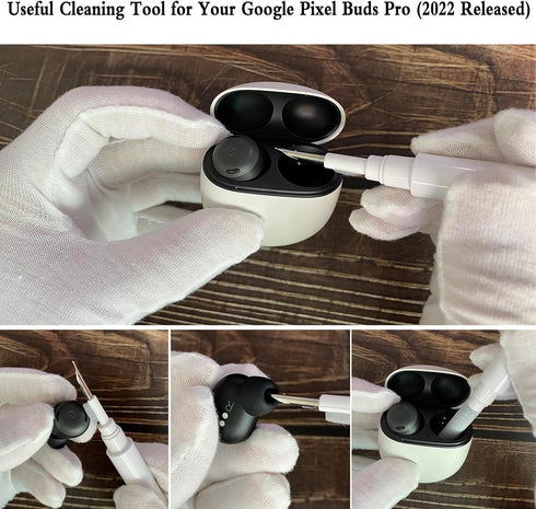 Olytop for Google Pixel Buds Pro Case 2022 with Lock Clip & Cleaner Pen, Rugged Armor Shockproof Protective Hard Cover Skin with Carabiner Men Wom...