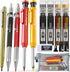 Nicpro 18 Pack Carpenter Pencil Set with Sharpener, Mechanical Carpenter Pencils with 76 Refills and Carbide Scribe Tool, Deep Hole Marker, Heavy ...
