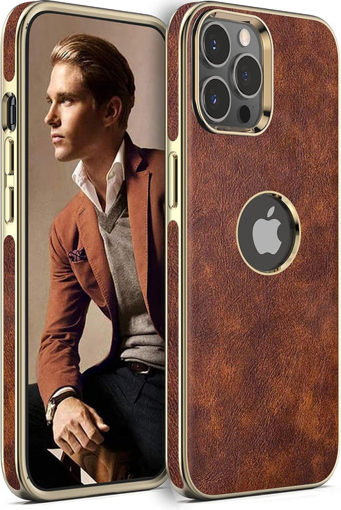LOHASIC for iPhone 13 Pro Max Case, Vintage Leather Thin Slim Luxury PU Soft Flexible Bumper Non-Slip Grip Anti-Scratch Protective Cover Phone Cas...