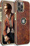 LOHASIC for iPhone 13 Pro Max Case, Vintage Leather Thin Slim Luxury PU Soft Flexible Bumper Non-Slip Grip Anti-Scratch Protective Cover Phone Cas...