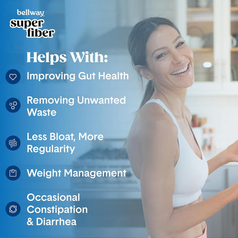Bellway Super Fiber Powder + Fruit, Sugar Free Organic Psyllium Husk Powder Fiber Supplement for Regularity, Bloating Relief & Gut Health, Non-GMO...