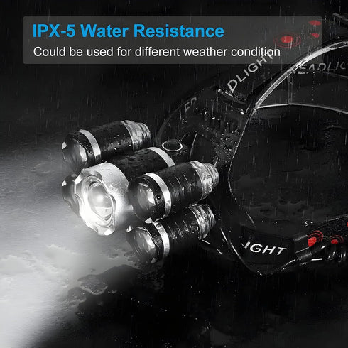 LED Bright Headlight Rechargeable Lamparas (Up to 13 Hours of use) | Head Lights for Forehead - Waterproof Headlamp Battery Powered, 10000 LM (Inc...